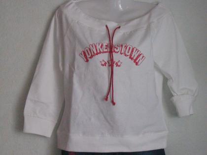 Weisses T-Shirt 3/4 Arm Größe 188